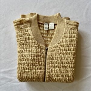 City DKNY Women's Tan Cardigan Sweater Tan Size M/P